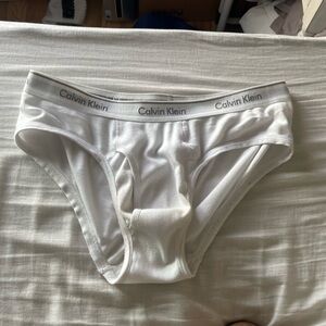 Calvin Klein White Hip Briefs. Size medium. Used.